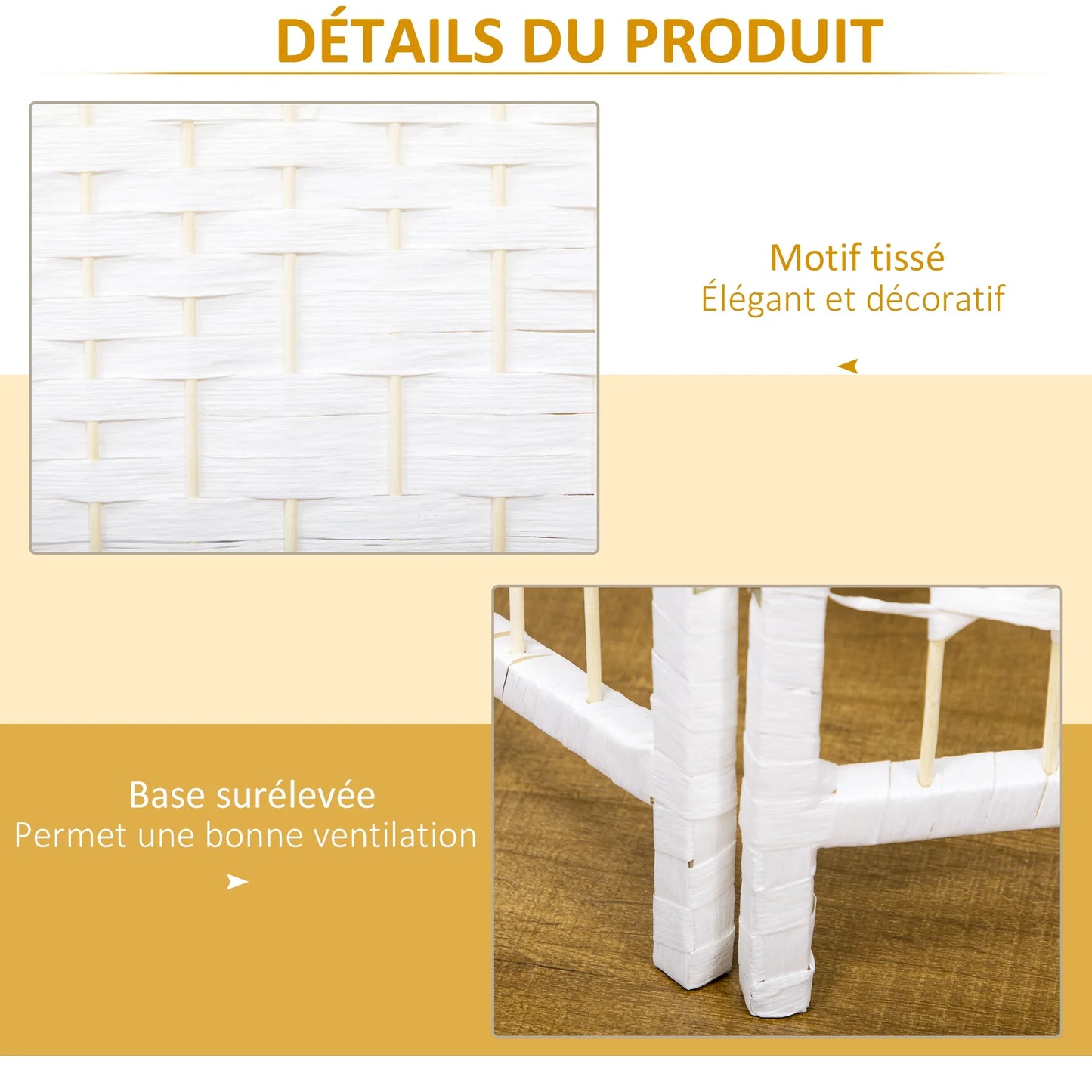 Paravent Pliable Blanc