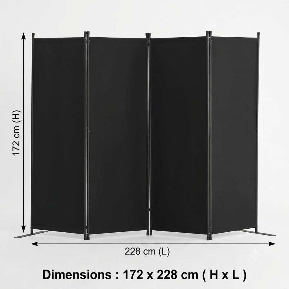 Paravent Noir Pliable