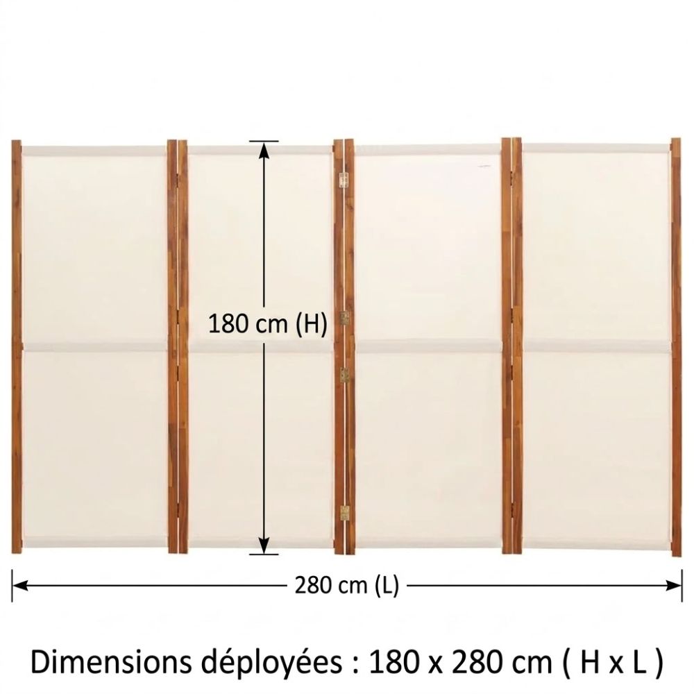 Paravent Blanc Bois