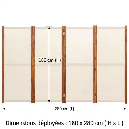 Paravent Blanc Bois