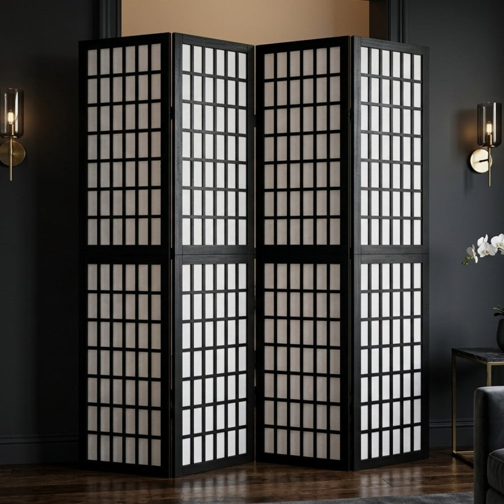 Paravent Noir Bois Intérieur
