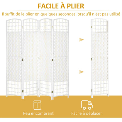 Paravent Pliable Blanc