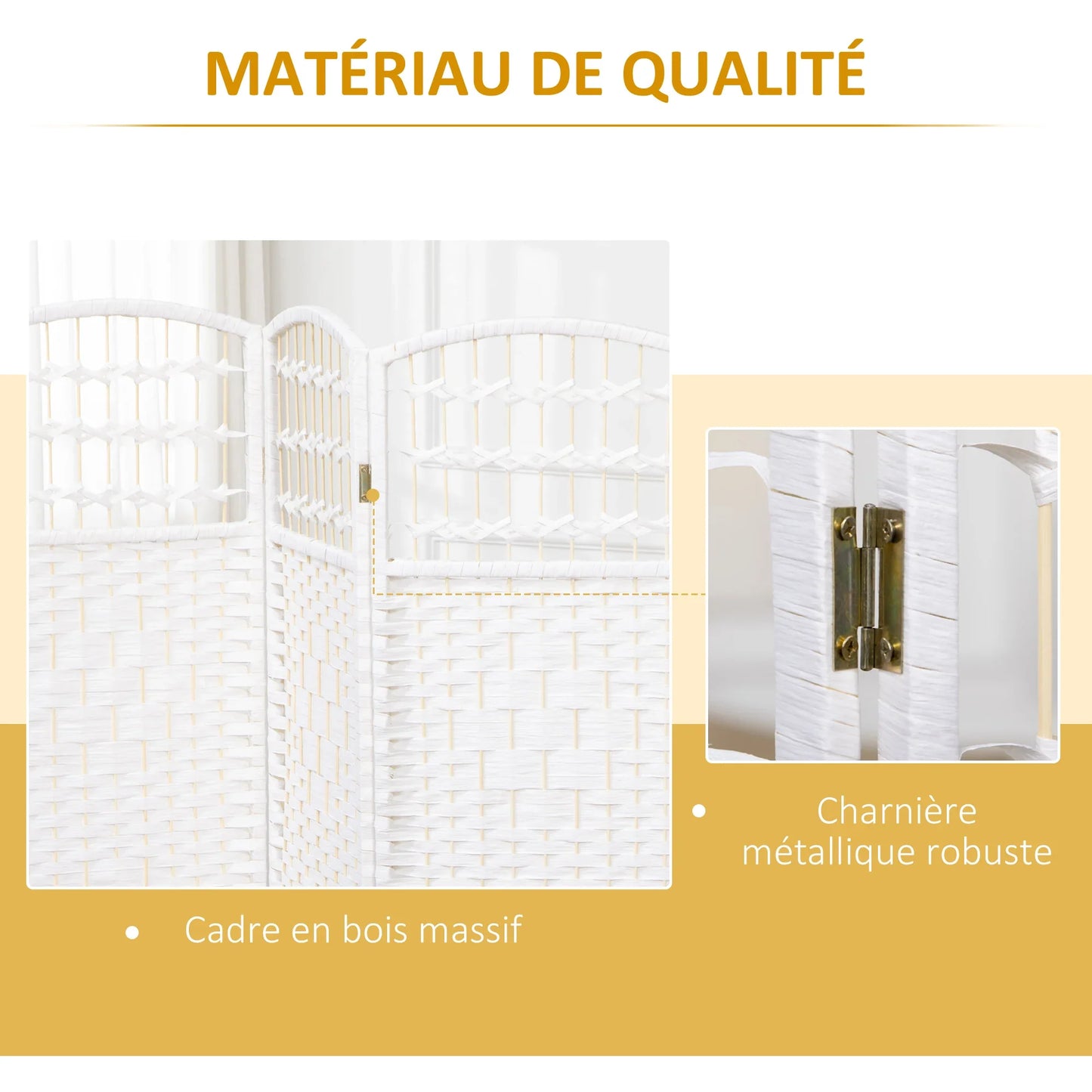 Paravent Pliable Blanc