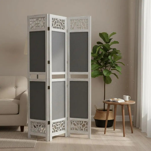 Paravent Tissu Bois Design