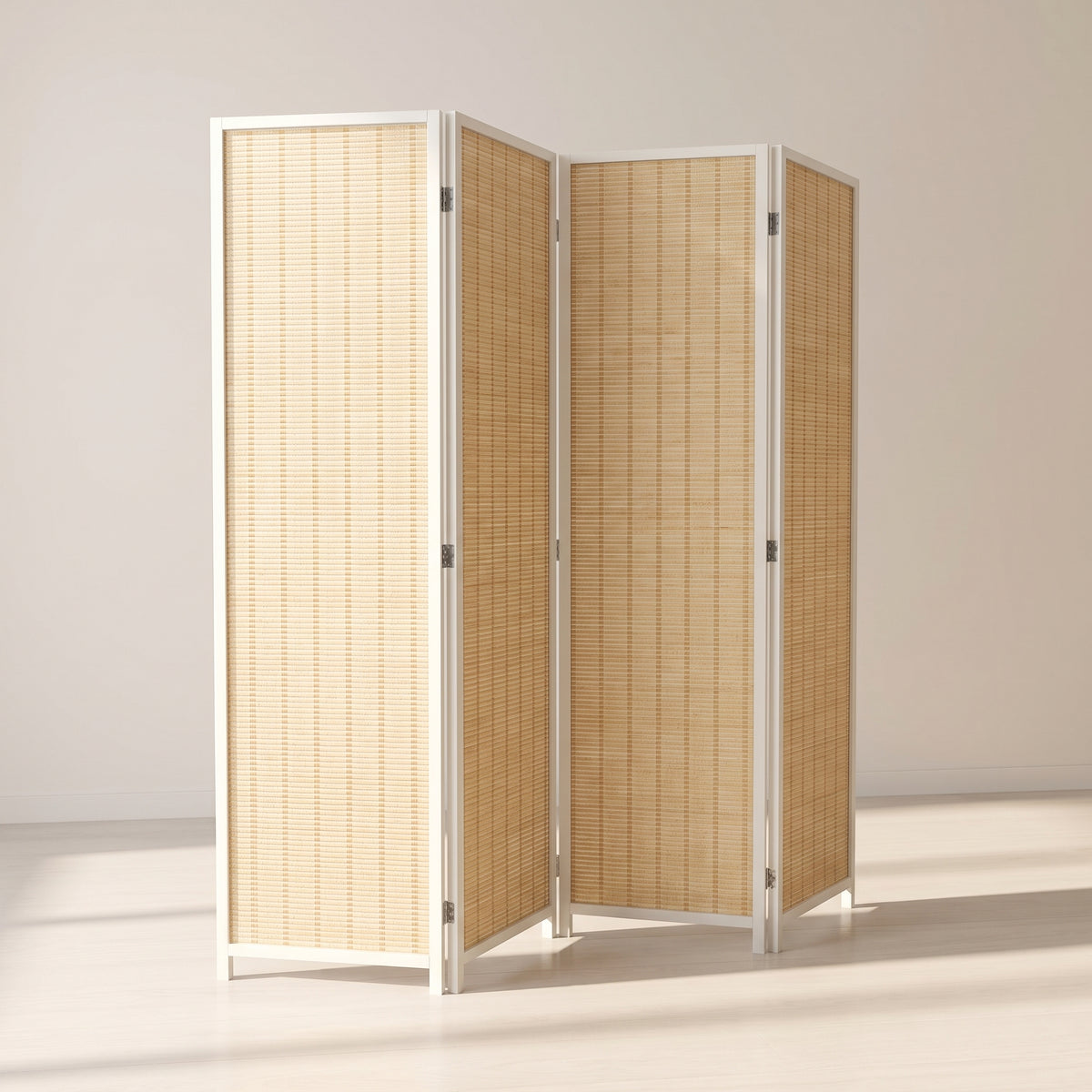 Paravent Bambou Bois Intérieur vu de trois quarts