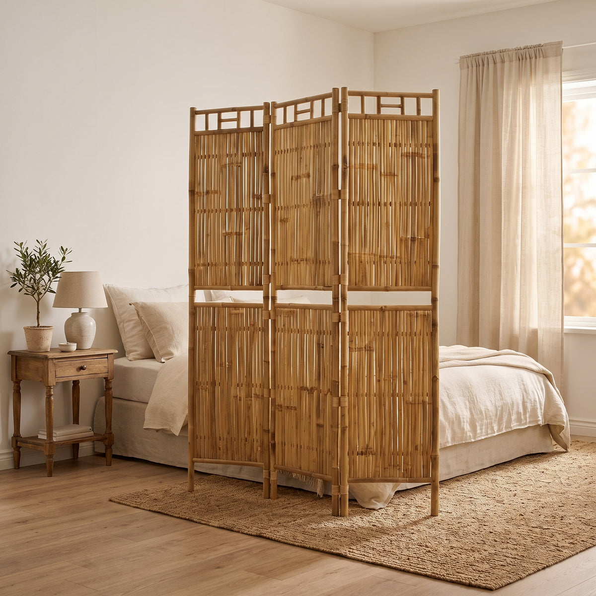 Paravent Bambou Design Chambre dans son environnement