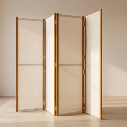 Paravent Blanc Bois vu de trois quarts