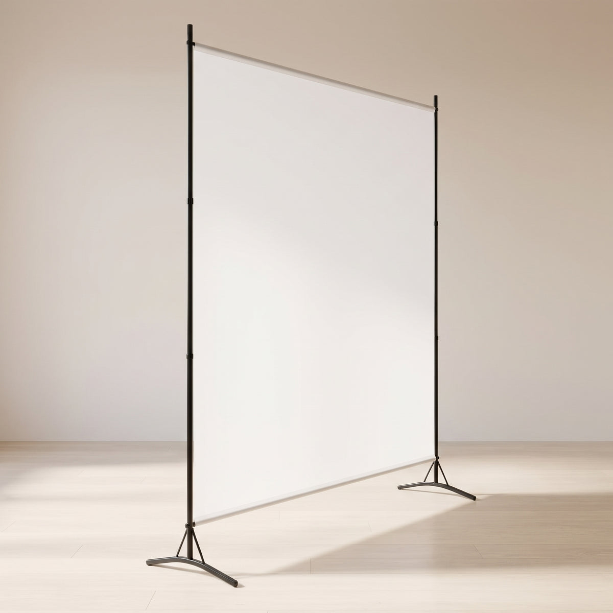 Paravent Blanc Tissu Bureau vu de trois quarts