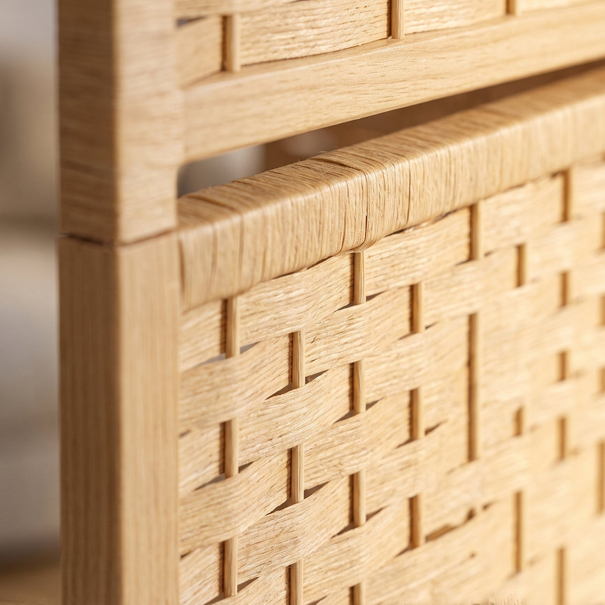 Paravent Bois Intérieur Pliable, gros plan sur la matière