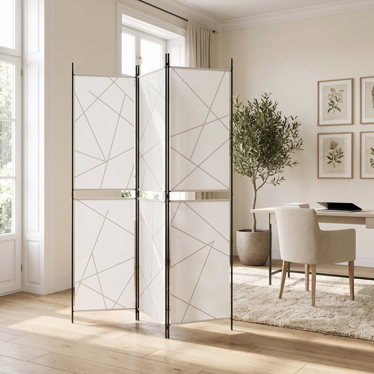Paravent Bureau Blanc Chambre dans son environnement