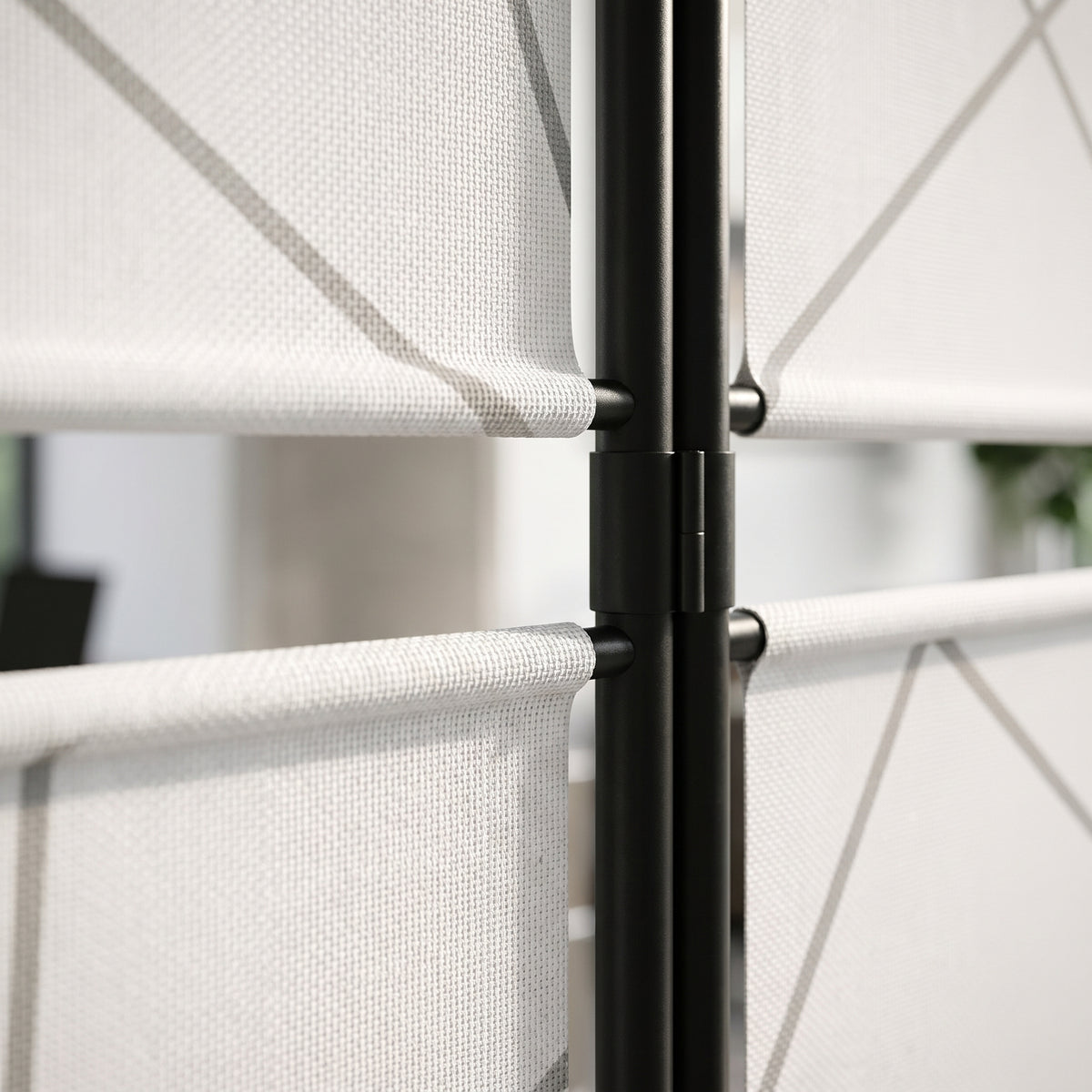 Paravent Bureau Blanc Chambre, gros plan sur la matière