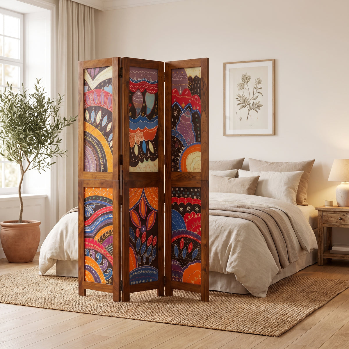 Paravent Chambre Design Solide dans son environnement