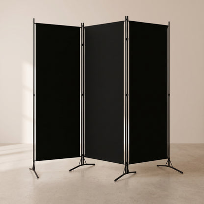 Paravent Noir vu de trois quarts
