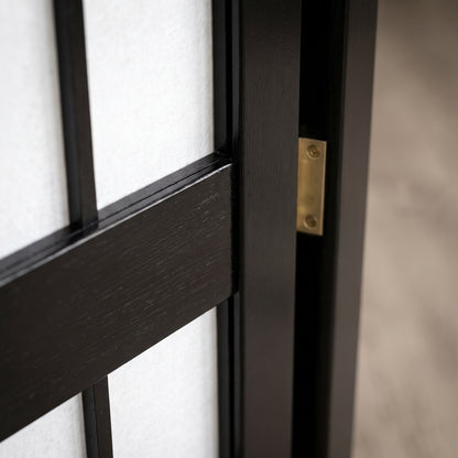 Paravent Noir Bois Intérieur, gros plan sur la matière