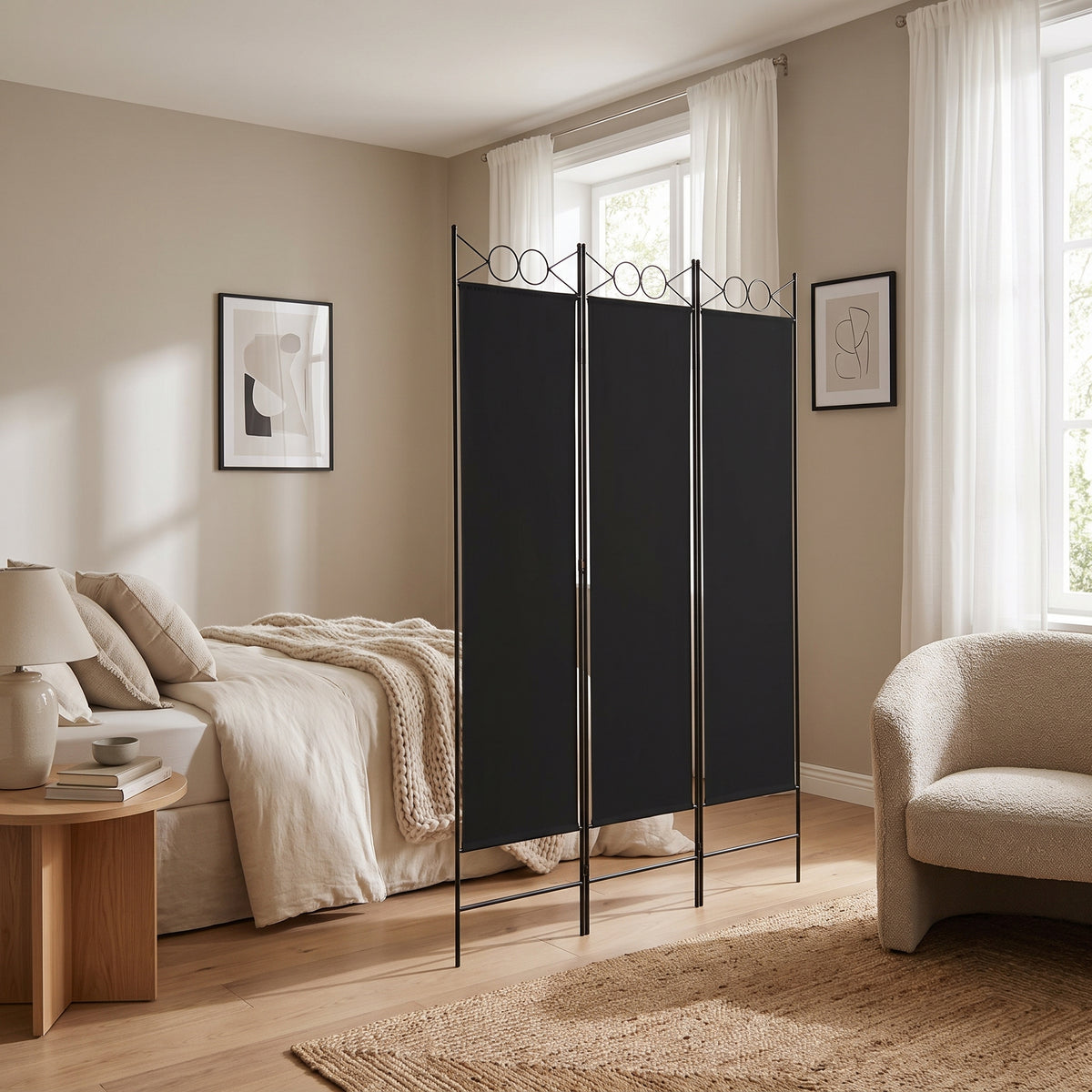 Paravent Noir Chambre dans son environnement