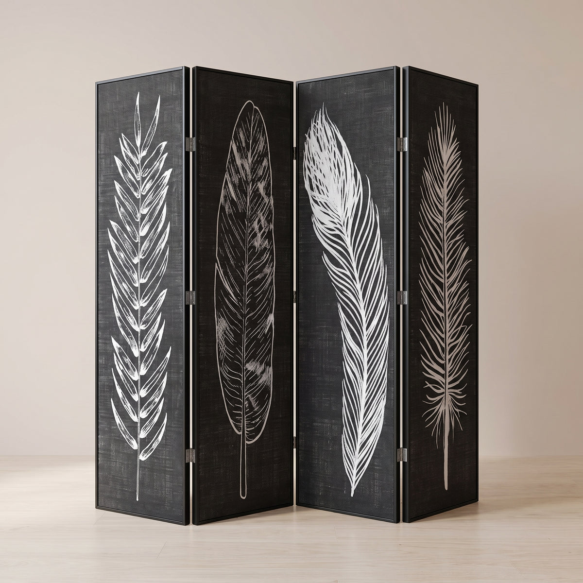 Paravent Tissu Solide vu de trois quarts
