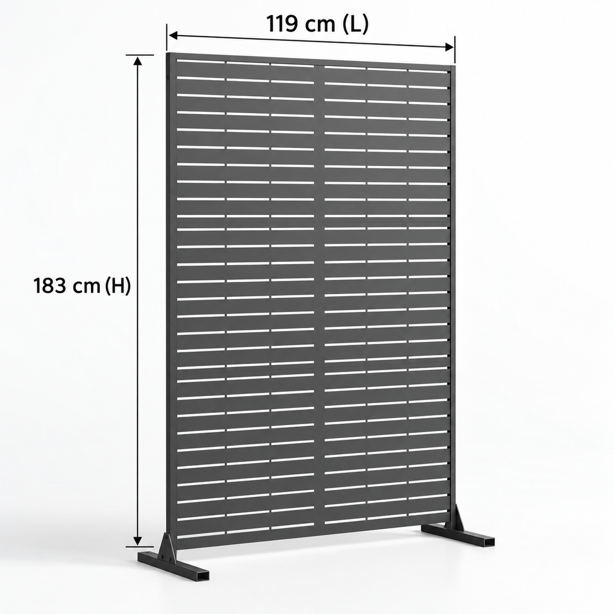 Paravent Balcon anthracite 119 cm de large 183 cm de haut