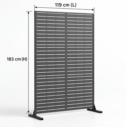 Paravent Balcon anthracite 119 cm de large 183 cm de haut